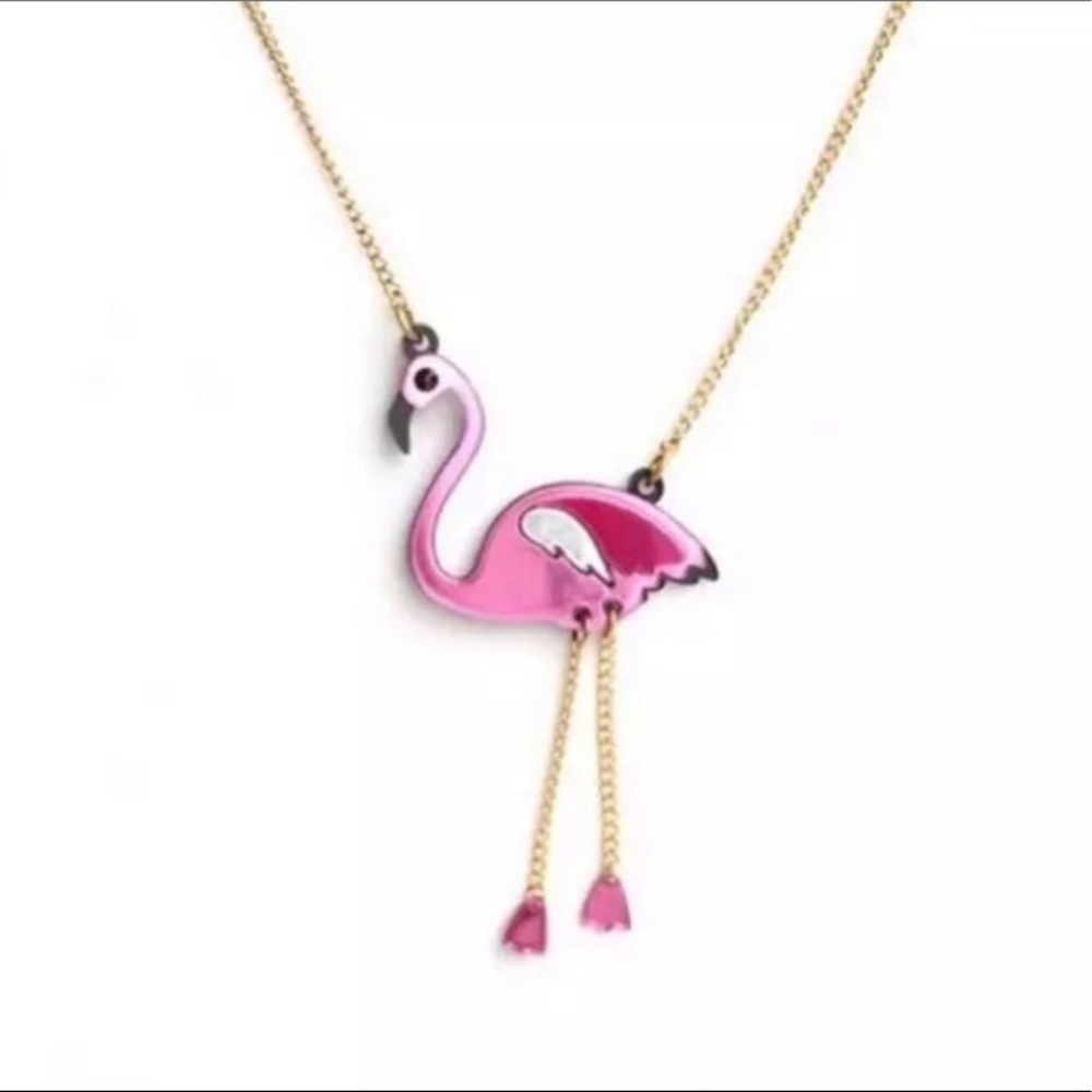 - Flamingo Acrylic Enamel Necklace - Picture 1 of 7
